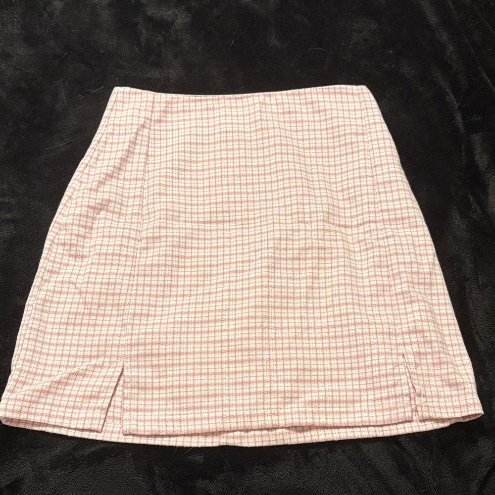 Brandy Melville Pink Checkered Mini Skirt